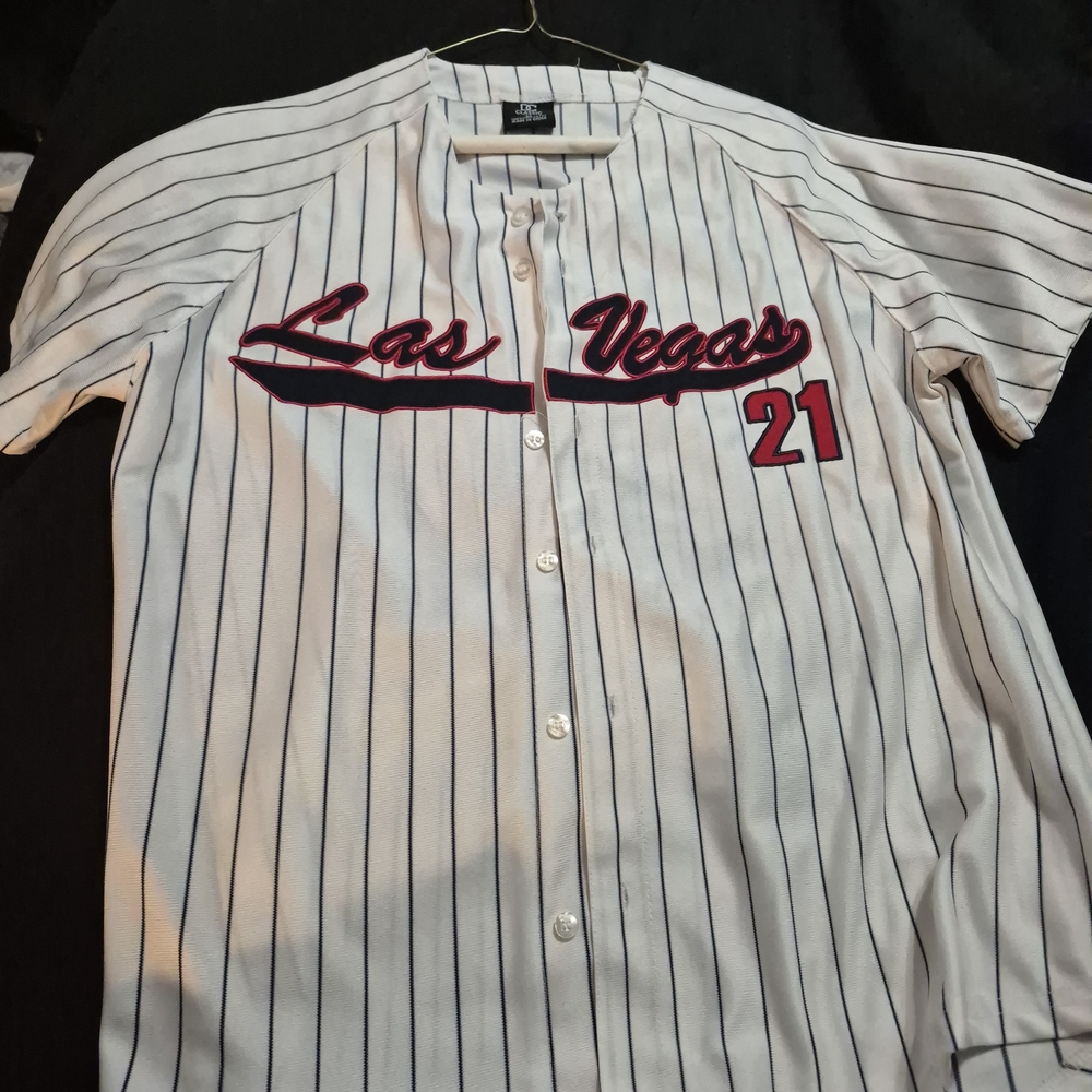 DC Classic White and Black Striped Jersey Size M